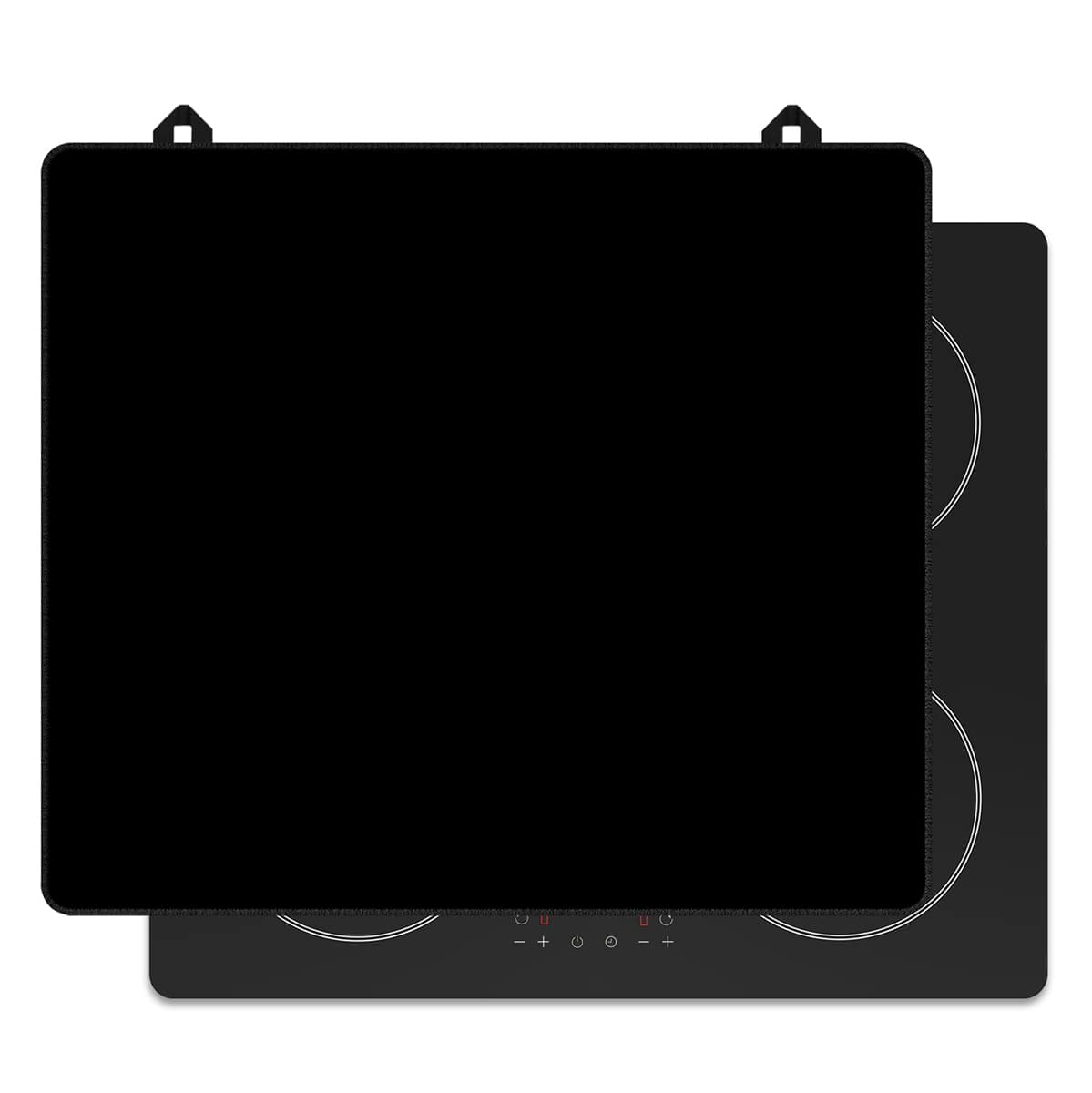 Protector de inducción negro liso para la placa de inducción, vista frontal