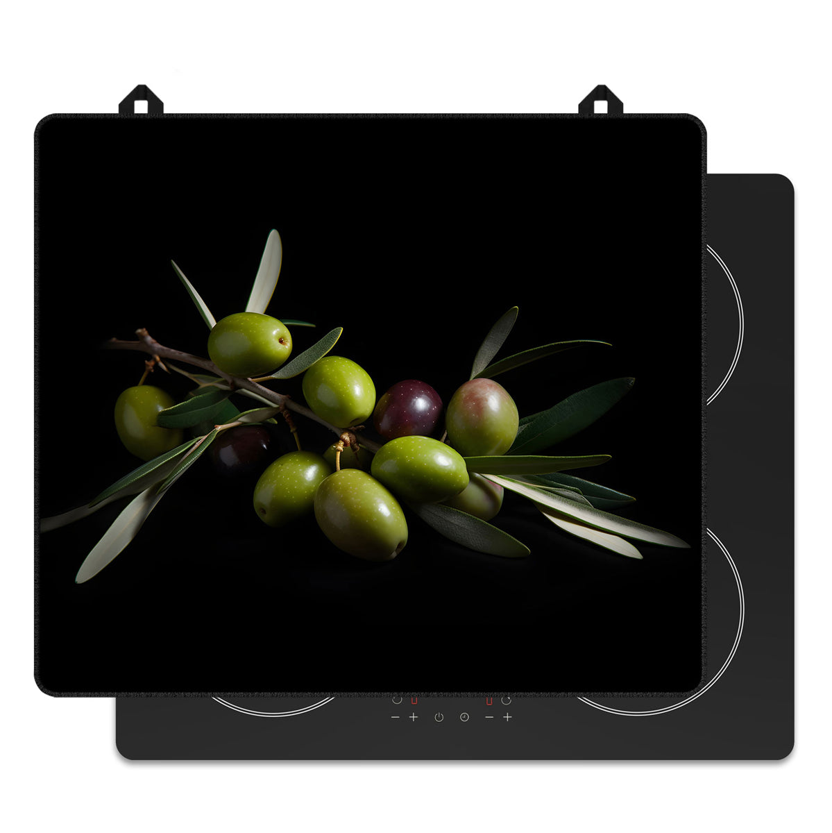 Protector de inducción para aceitunas para la placa de inducción, vista frontal