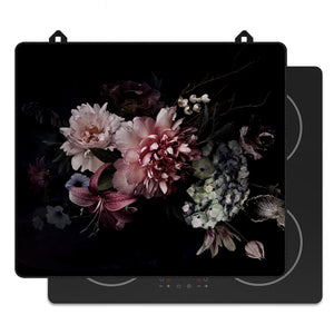 Protector de inducción con diseño de flores vintage para la placa de inducción, vista frontal