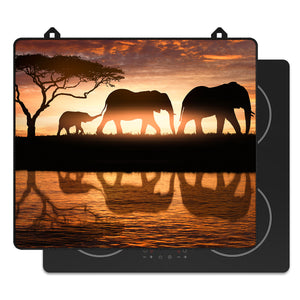 Protector de inducción con diseño de elefantes para la placa de inducción, vista frontal