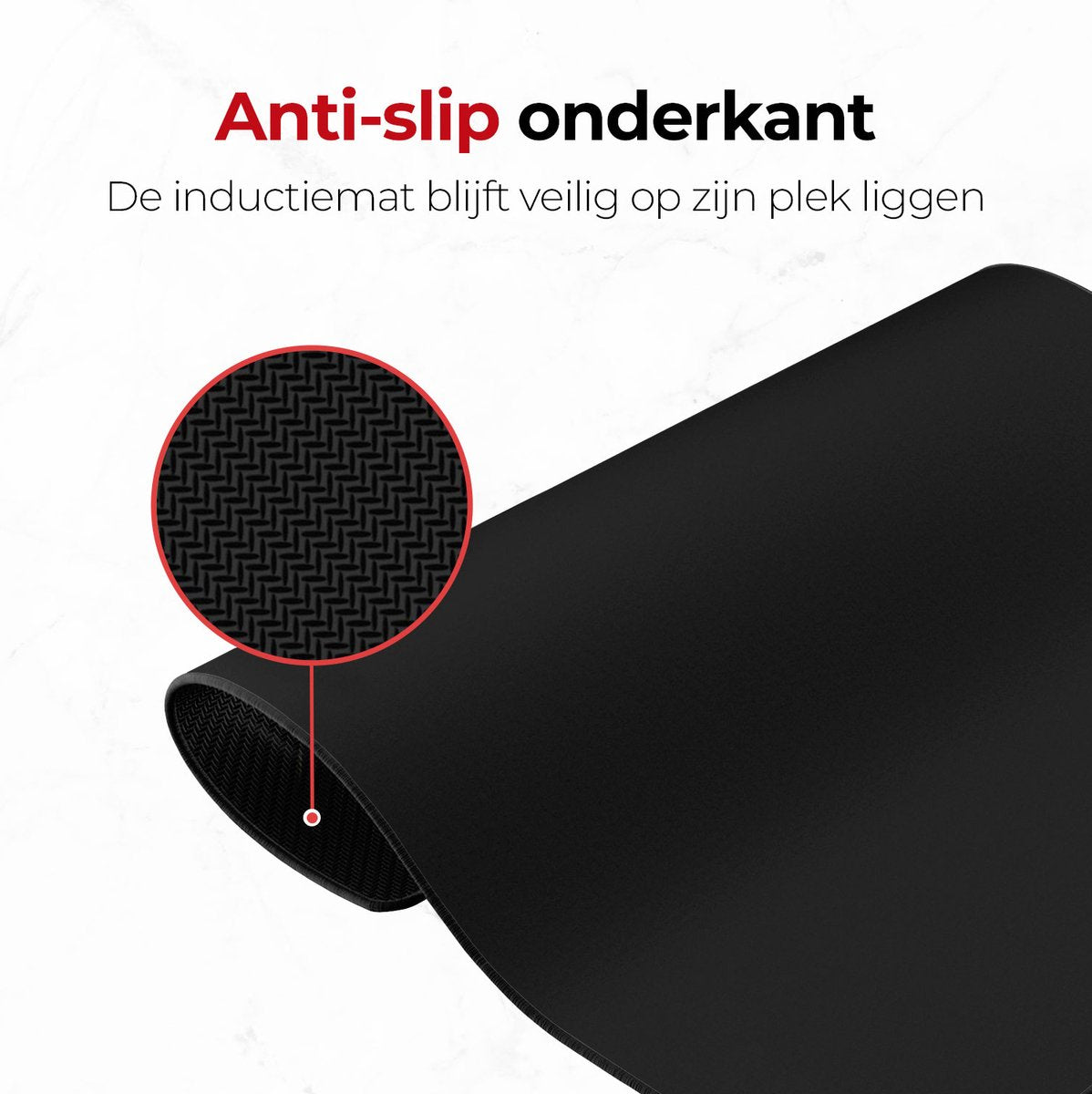 Inducción negro mate liso con base antideslizante
