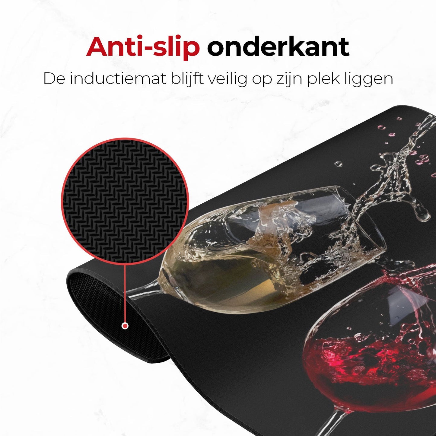 Alfombra de inducción para vino con base antideslizante